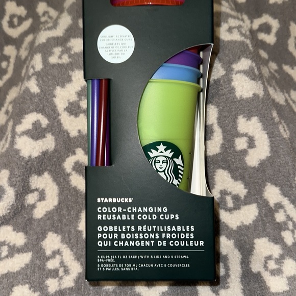 Starbucks Color-Changing Reusable Cold 🥶 Cups 5 cups (24oz with lids & straws) - Picture 11 of 11